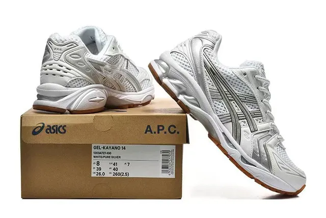 ASICS Gel-Kayano White Silver Gray Running Shoes 6