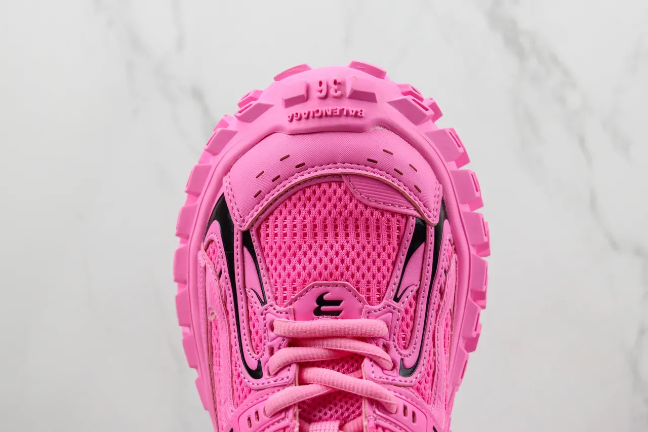 ASICS Chaussures Lifestyle en Maille Monocromatique et Construction de Recouvrement Synthétique Rose et Noir 6