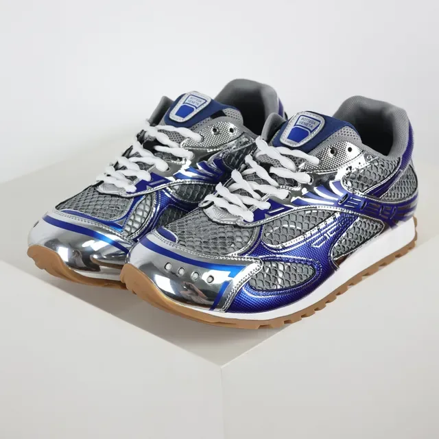 ASICS Chaussures de course Bleu Argent Capuche Métallique Crome Royal Couches Synthétiques 2