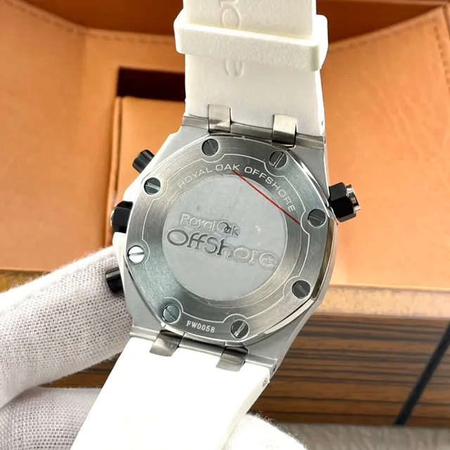 Audemars Piguet Royal Oak Offshore Chronograph White Dial White Rubber Strap Mechanical Watch 4