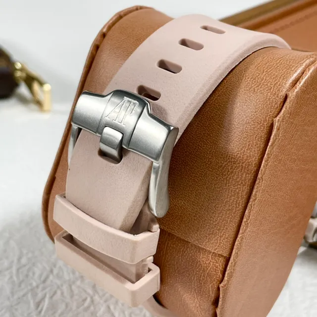 Audemars Piguet Royal Oak Offshore Pink Dial Beige Strap Mechanical Watch 2