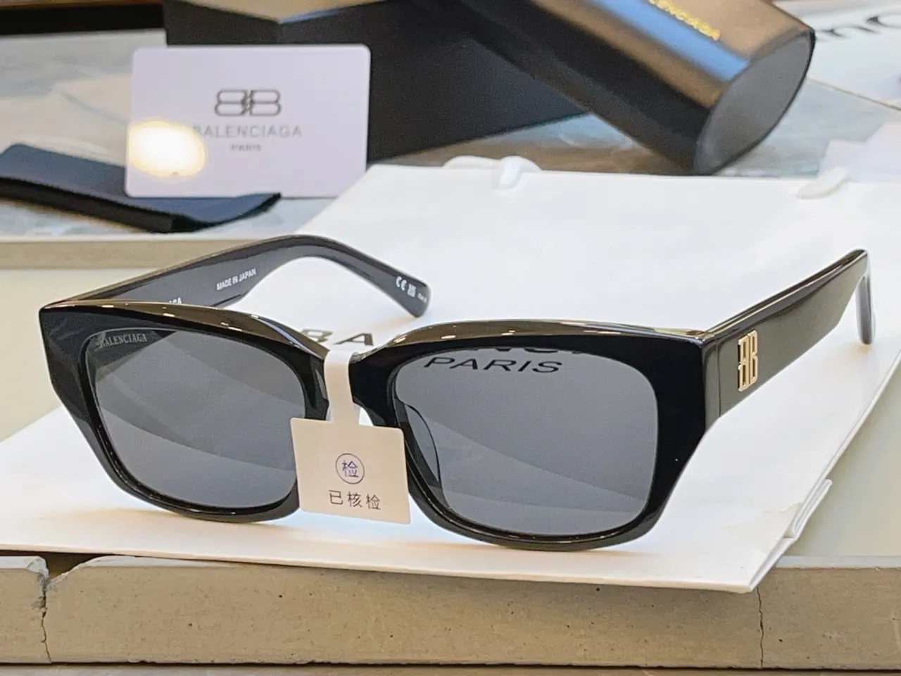 Balenciaga BB0480SK Cadre Noir Lentille Miroir Gris Lunettes de Soleil 6