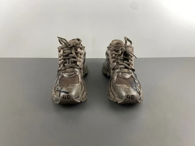 Balenciaga Tênis Chunky Desconstruídos Pintados Com Graffiti Bege Preto 11