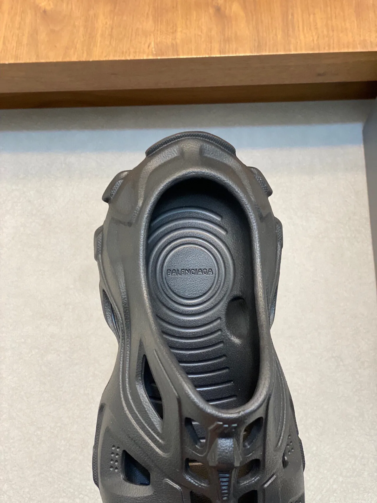 Balenciaga Defender Dark Gray Molded Rubber Clogs 7