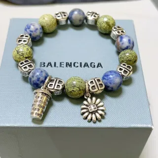 Balenciaga Pulsera Verde Azul con Encantos de Cuentas