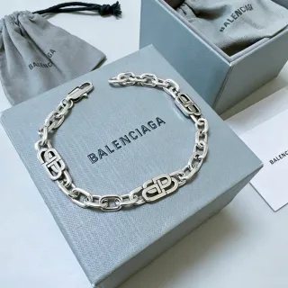 Balenciaga Logo Chain Pulsera Plata Metal