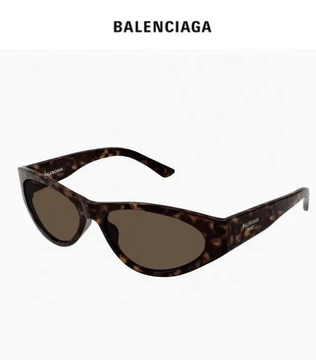 Balenciaga Óculos de Sol Estilo Olho de Gato Pretos Finos 9