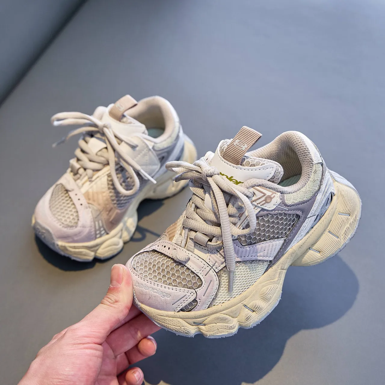 Balenciaga Pink Blue Oversized Sole Mesh-Synthetic Hybrid Upper Chunky Sneakers 9