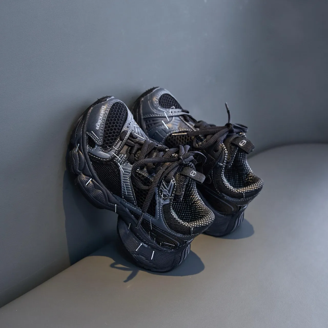 Balenciaga Pink Blue Oversized Sole Mesh-Synthetic Hybrid Upper Chunky Sneakers 16