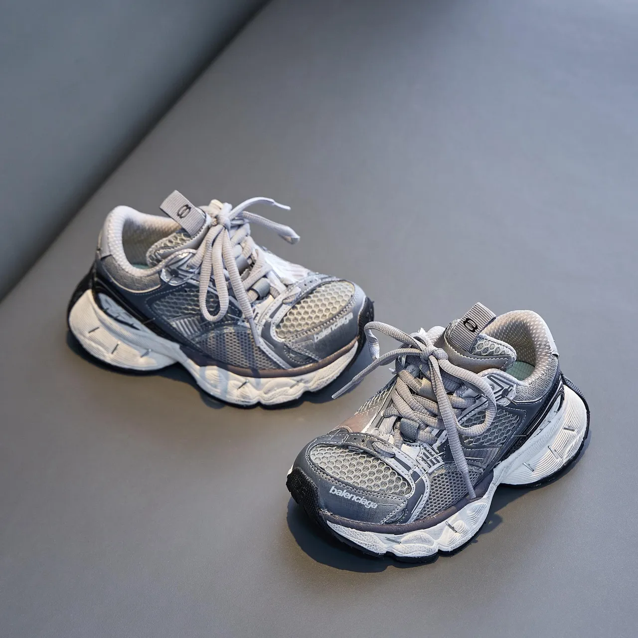 Balenciaga Pink Blue Oversized Sole Mesh-Synthetic Hybrid Upper Chunky Sneakers 21