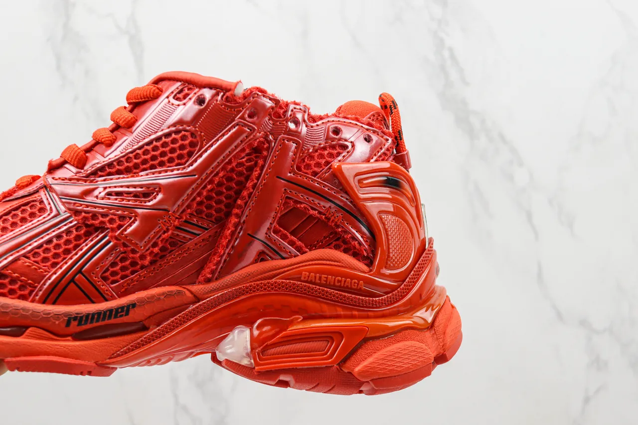 Balenciaga Runner Monochromatic Red Chunky Sneakers 7