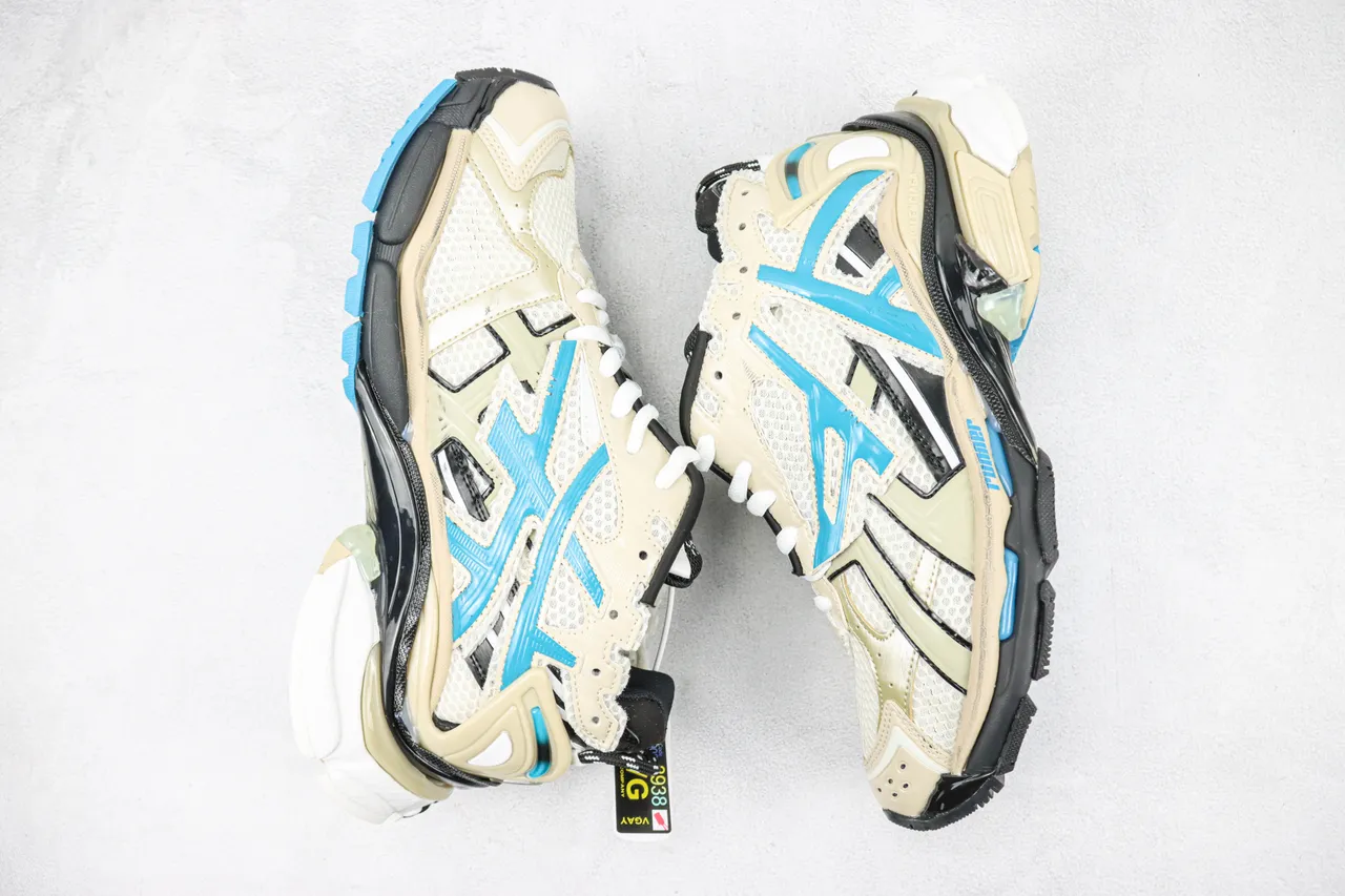 Balenciaga Runner Off-White and Blue Chunky Sneakers 2