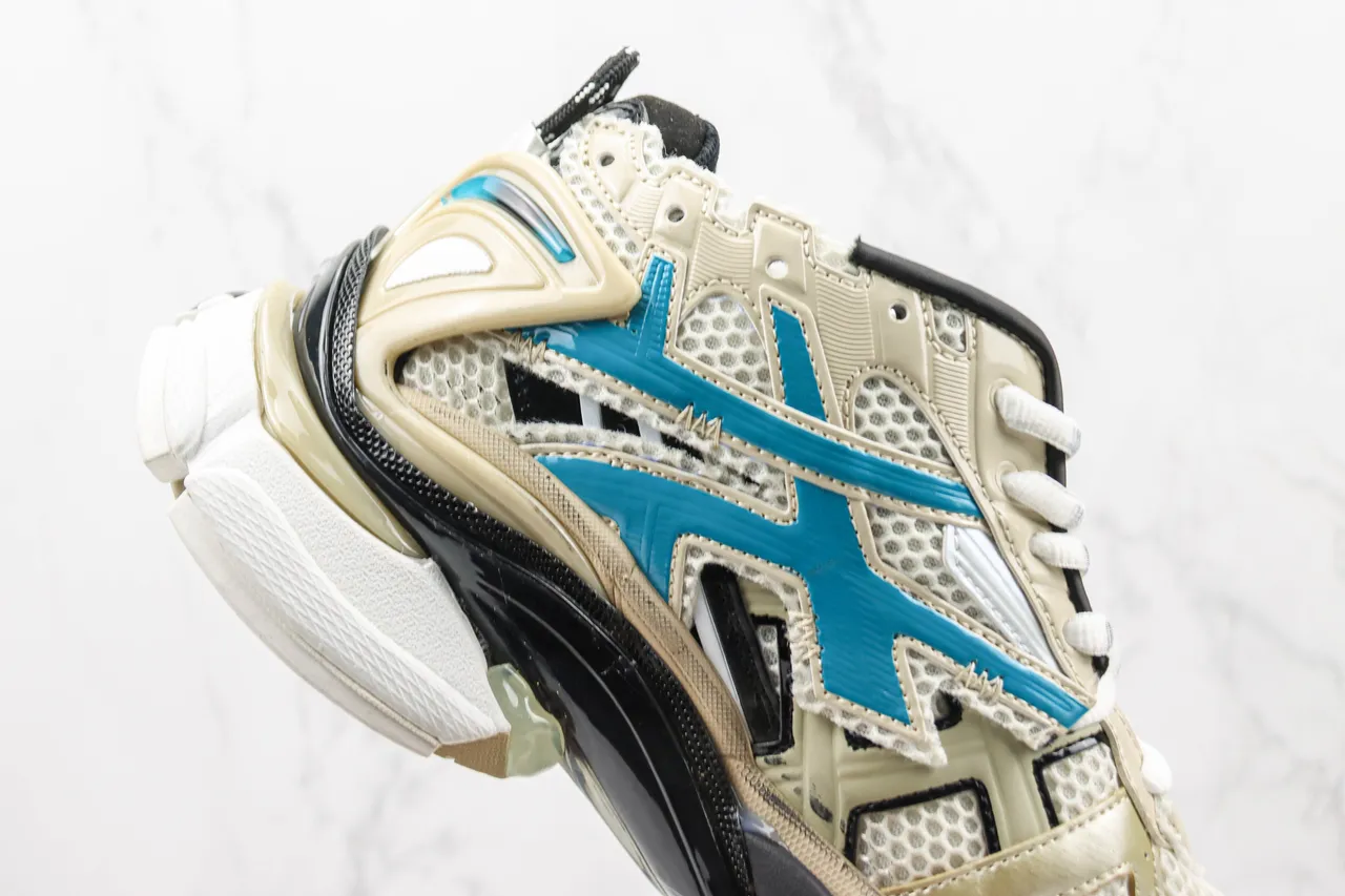Balenciaga Runner Off-White and Blue Chunky Sneakers 5