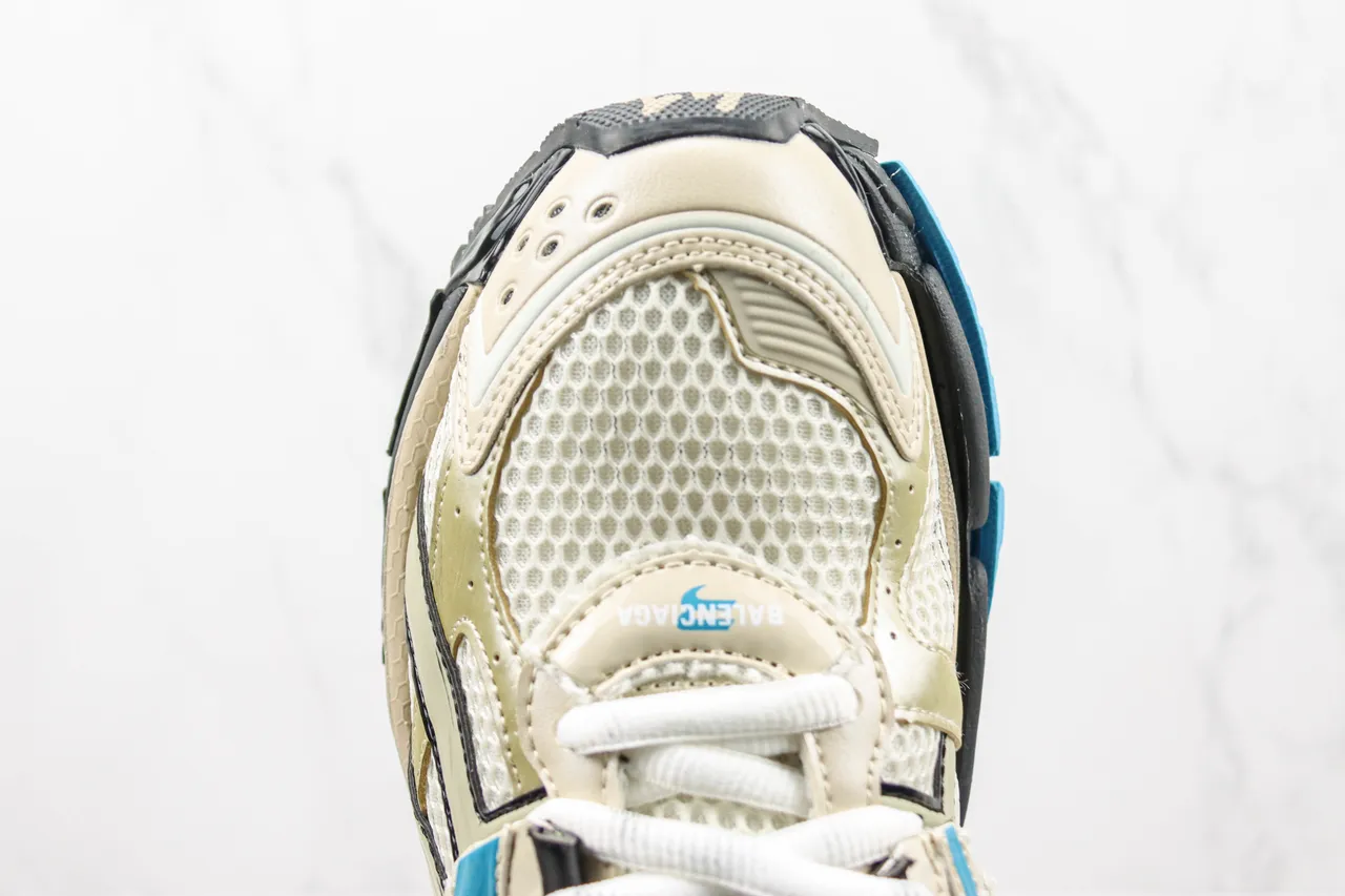 Balenciaga Runner Off-White and Blue Chunky Sneakers 6