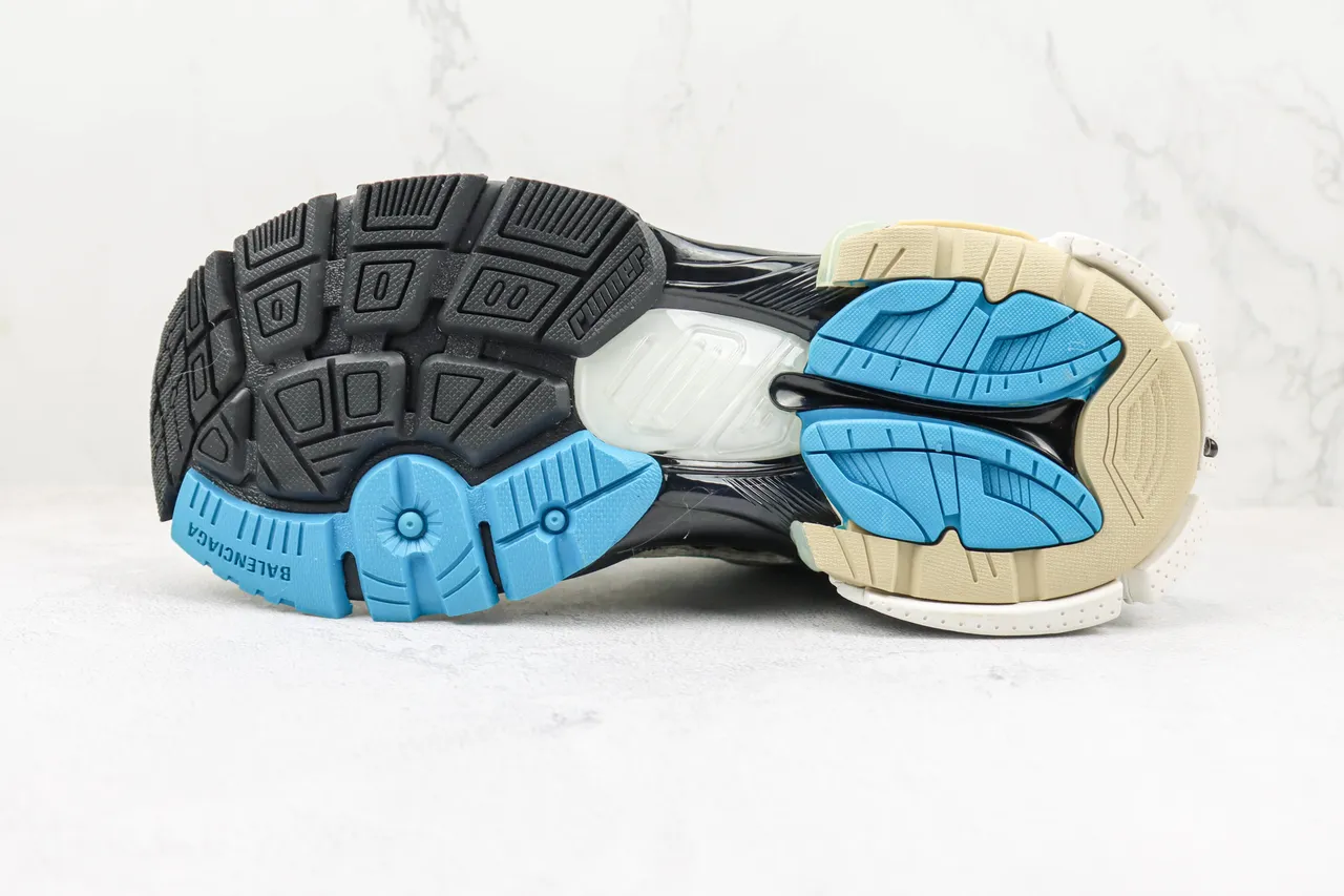 Balenciaga Runner Off-White and Blue Chunky Sneakers 8