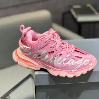 Balenciaga Runner Tênis Chunky Script Rosa