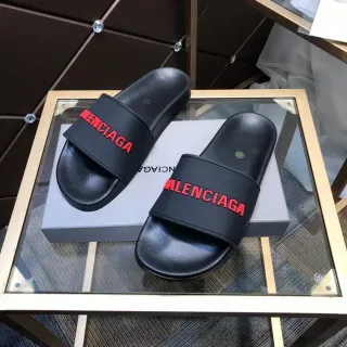 Balenciaga Slide काली लाल Logo चप्पल