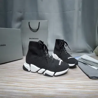 Balenciaga Speed Trainer Tênis Chunky pretos e brancos