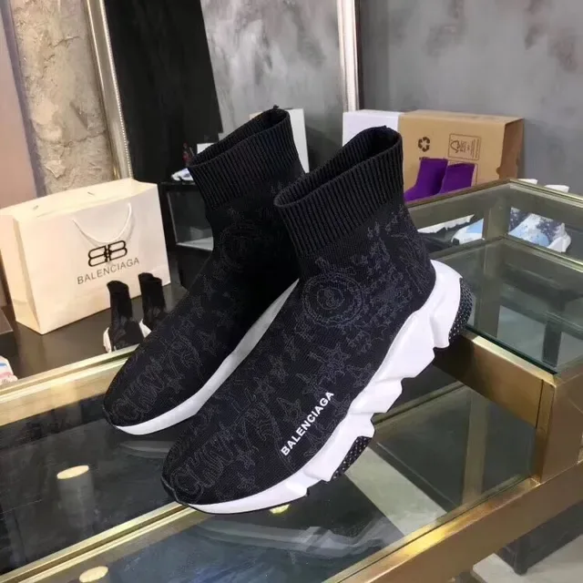 Balenciaga Speed Trainer Sneakers Noir et Blanc Style de Vie 3
