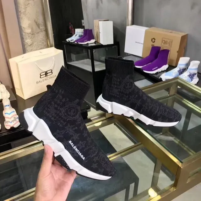 Balenciaga Speed Trainer Sneakers Noir et Blanc Style de Vie 5