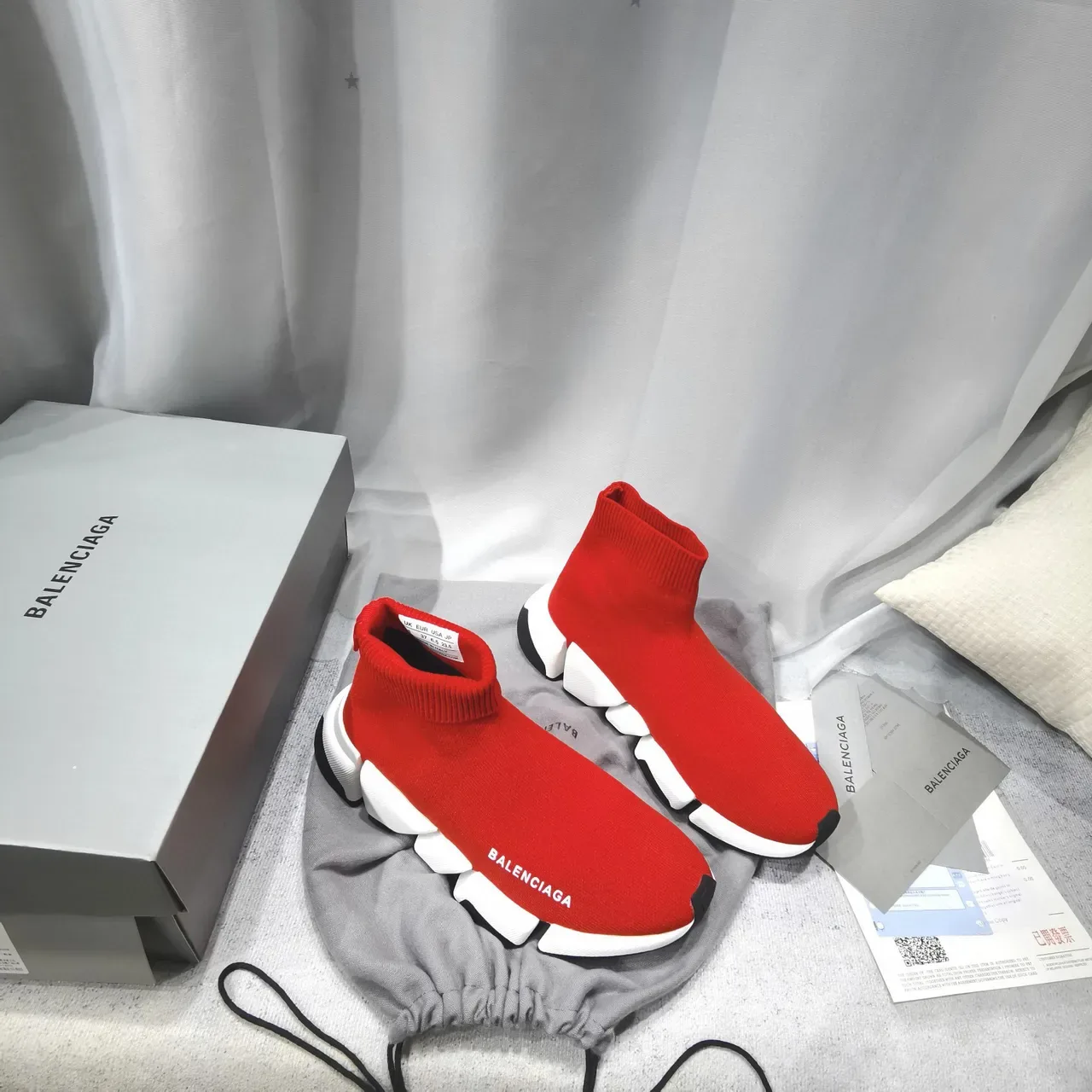 Balenciaga Speed Trainer Vermelho Branco Preto Sneakers Lifestyle 2