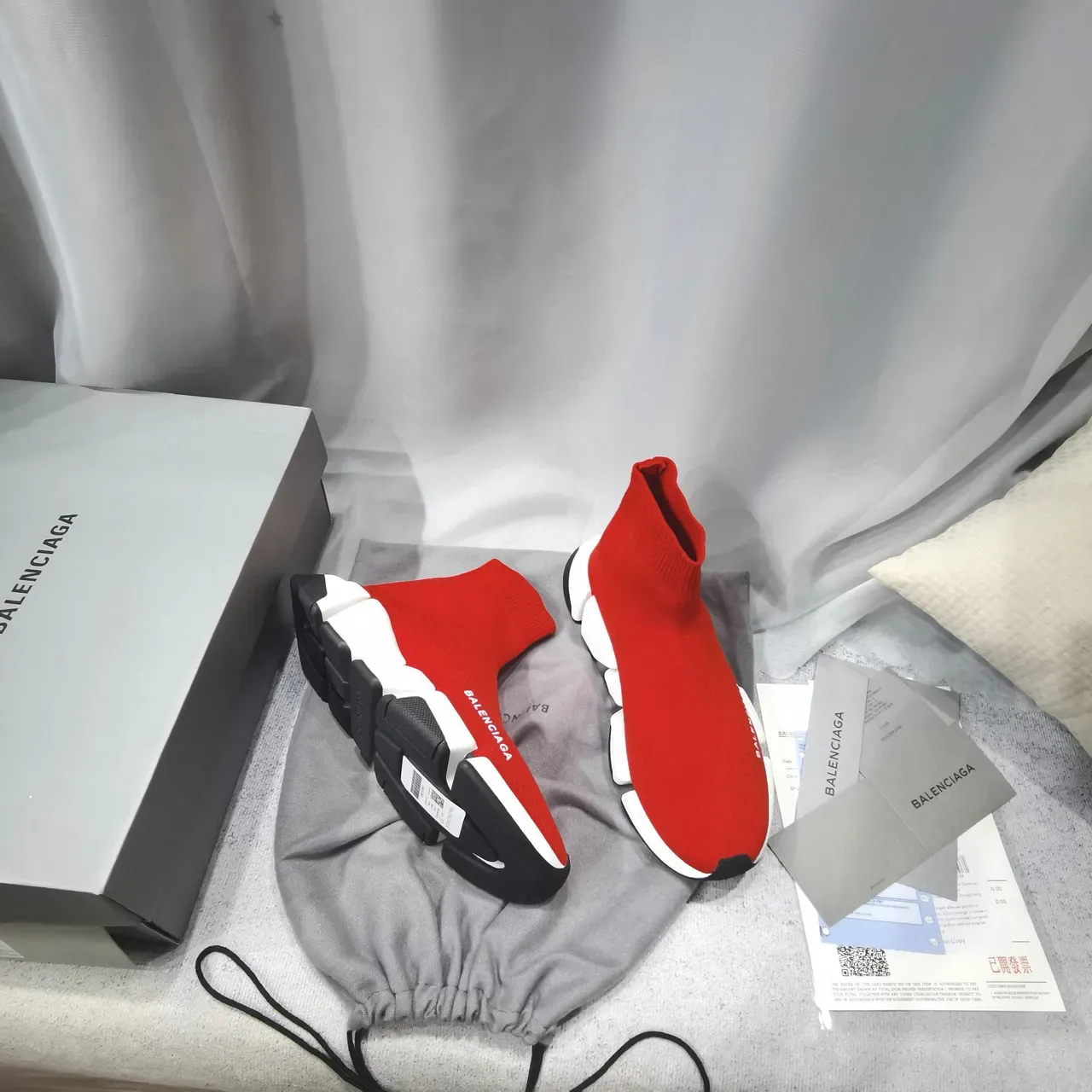 Balenciaga Speed Trainer Vermelho Branco Preto Sneakers Lifestyle 3
