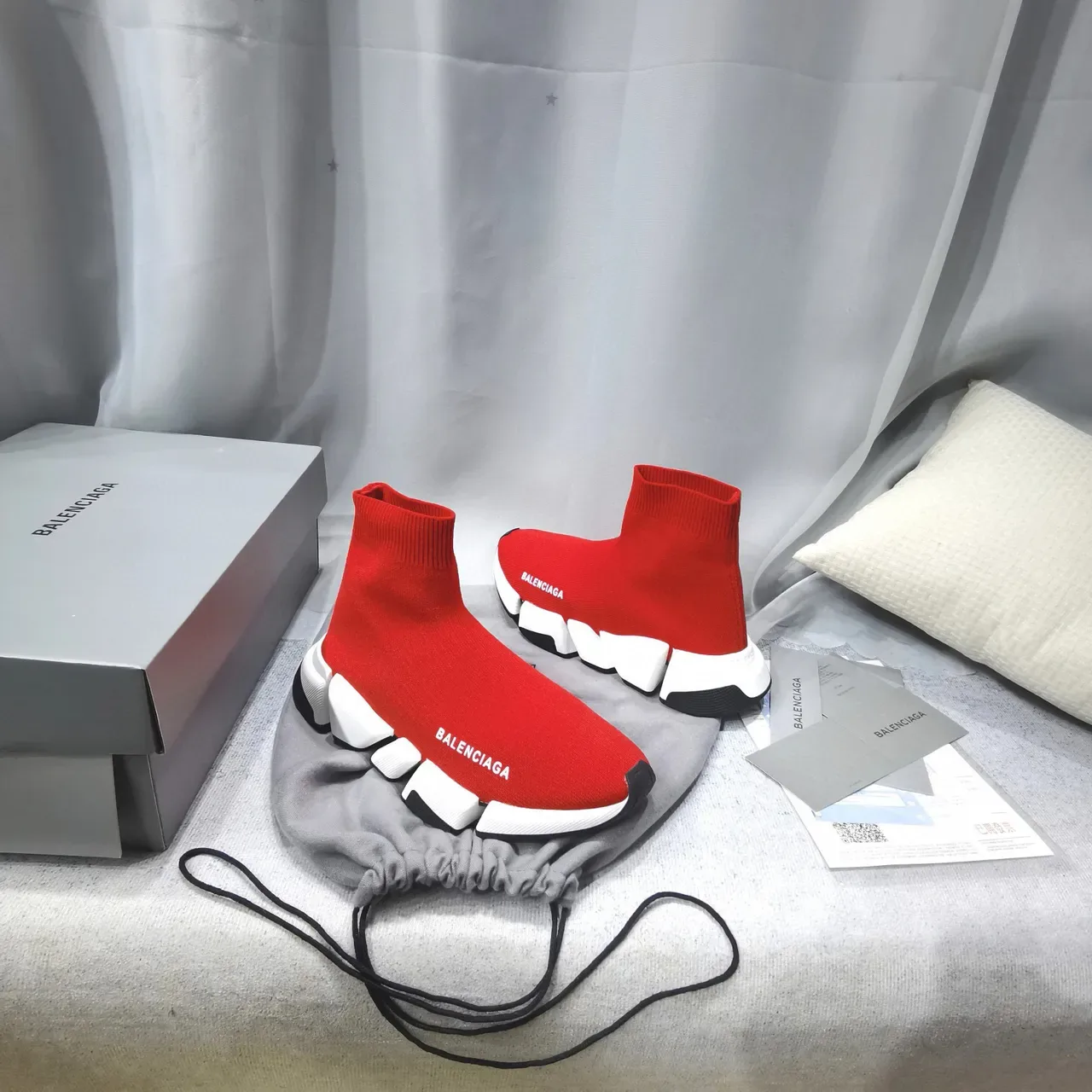 Balenciaga Speed Trainer Vermelho Branco Preto Sneakers Lifestyle 5