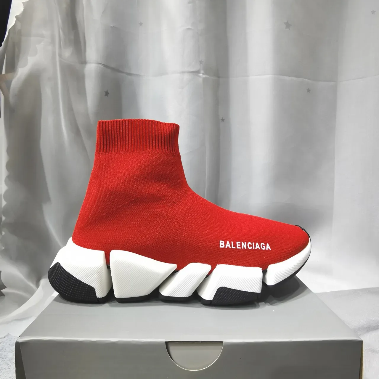Balenciaga Speed Trainer Vermelho Branco Preto Sneakers Lifestyle 7