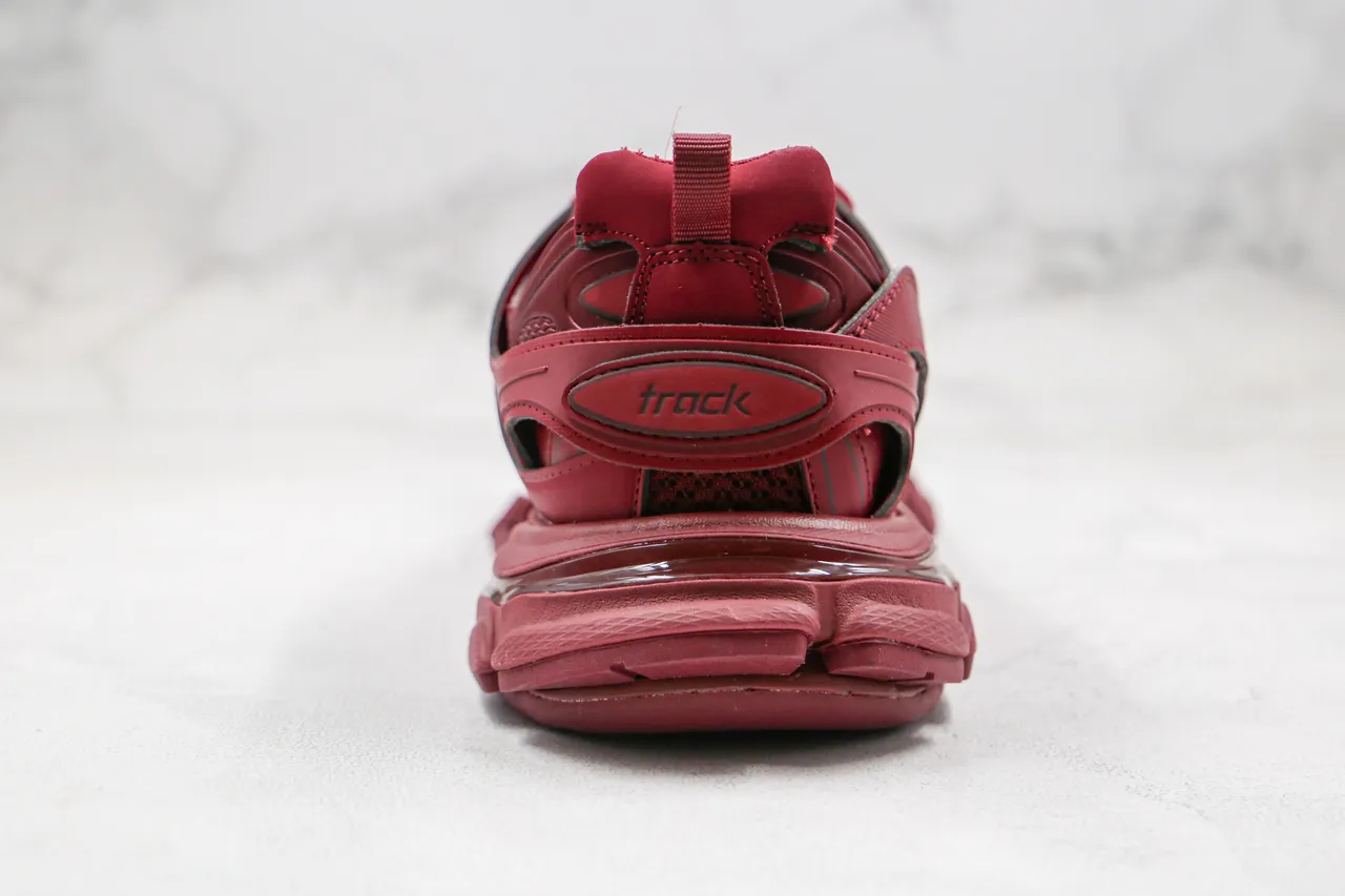 Balenciaga Track Trainer Tênis chunky vermelhos monocromáticos 3