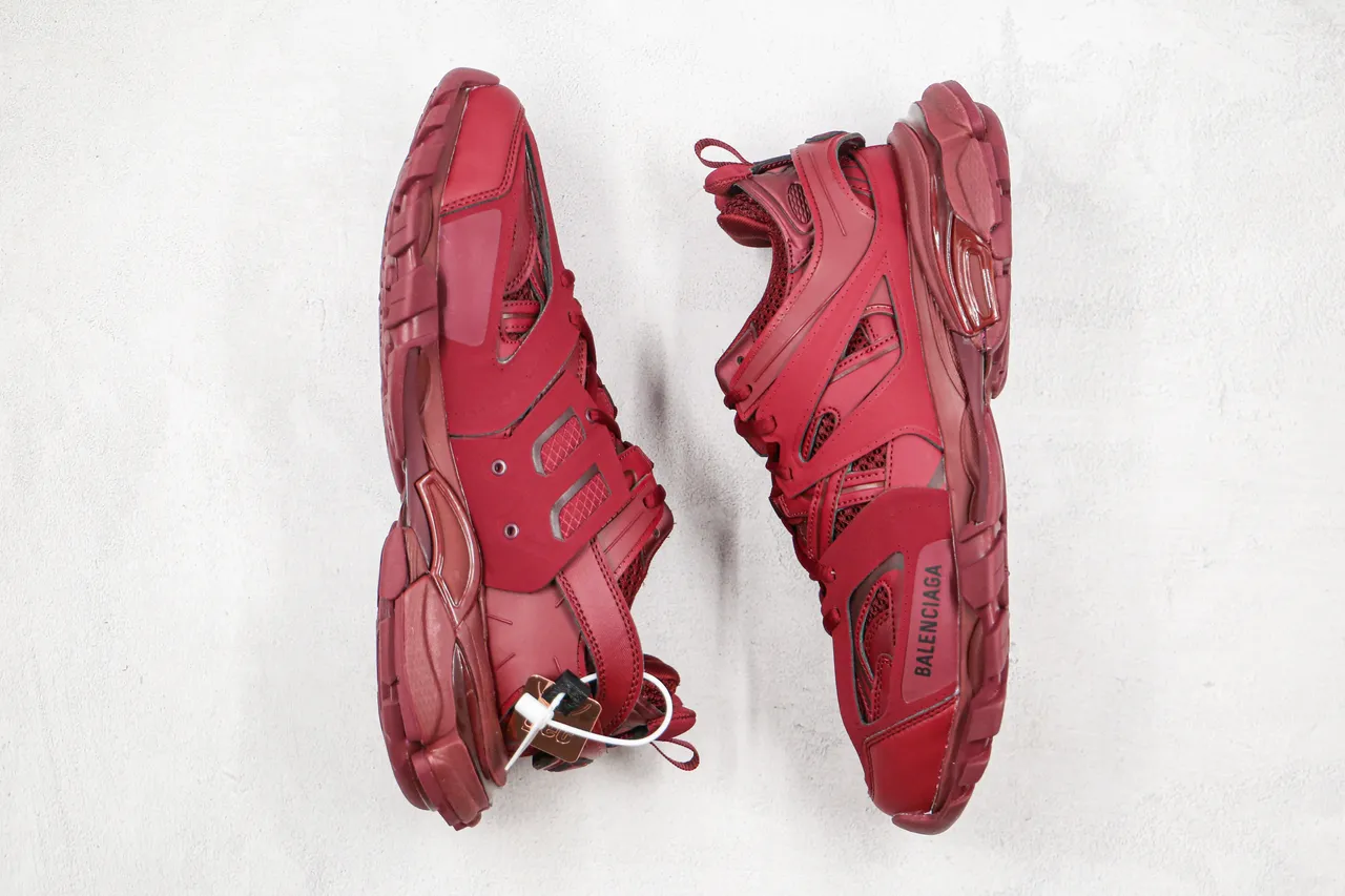 Balenciaga Track Trainer Tênis chunky vermelhos monocromáticos 7