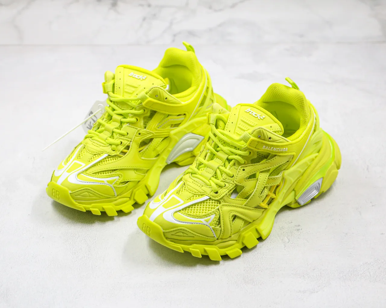 بالنسياغा Track Trainer أصفر نيون أحذية رياضية سميكة 5
