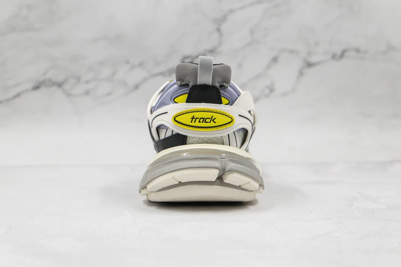 Balenciaga Track Trainer Brancos Pretos Cinza Amarelo Tênis com sola grossa 2