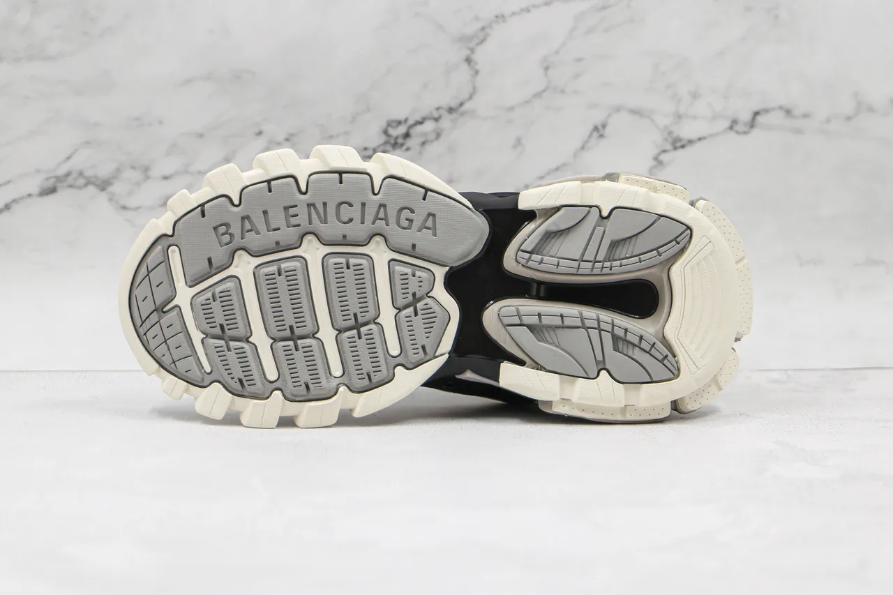 Balenciaga Track Trainer Brancos Pretos Cinza Amarelo Tênis com sola grossa 3