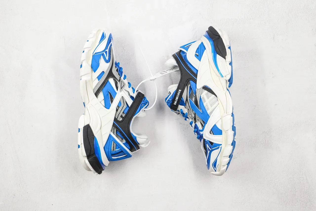 Balenciaga Track Trainer blancs bleus noirs chunky sneakers 9