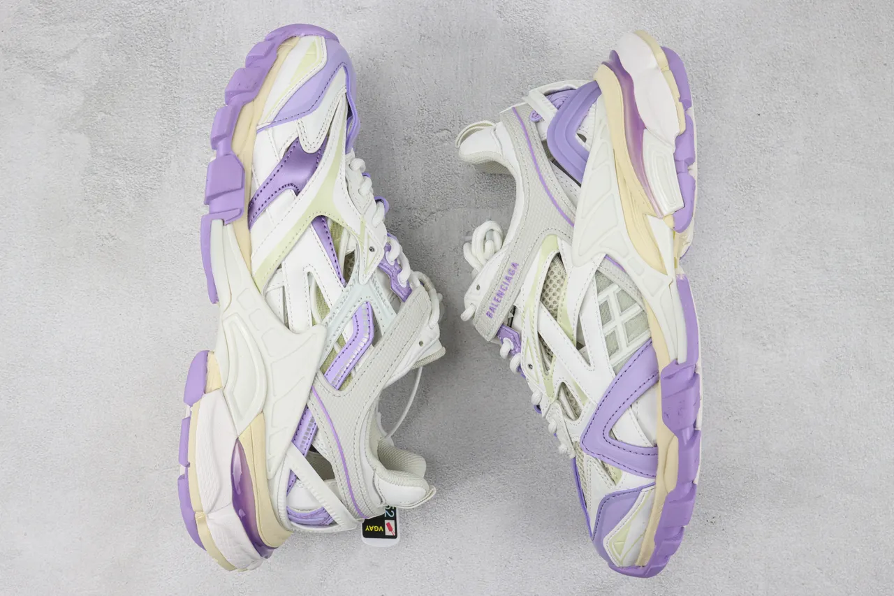 Balenciaga Track Trainer Branco Roxo Lavanda Chunky Sneakers 2