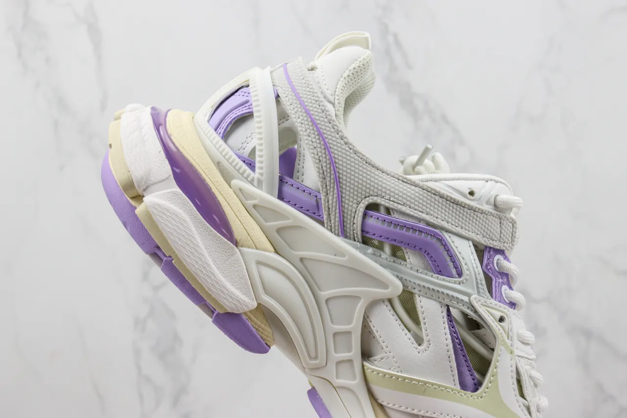 Balenciaga Track Trainer Branco Roxo Lavanda Chunky Sneakers 5