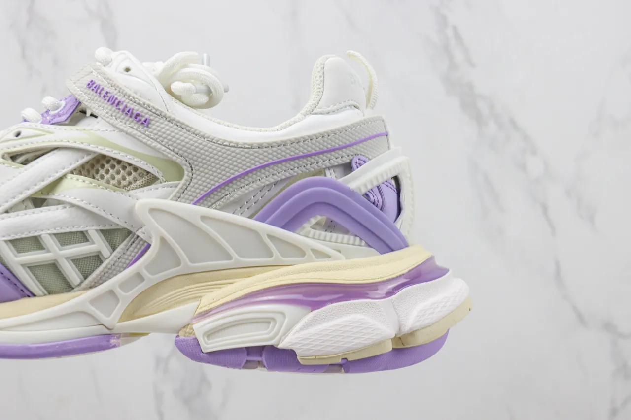 Balenciaga Track Trainer Branco Roxo Lavanda Chunky Sneakers 7