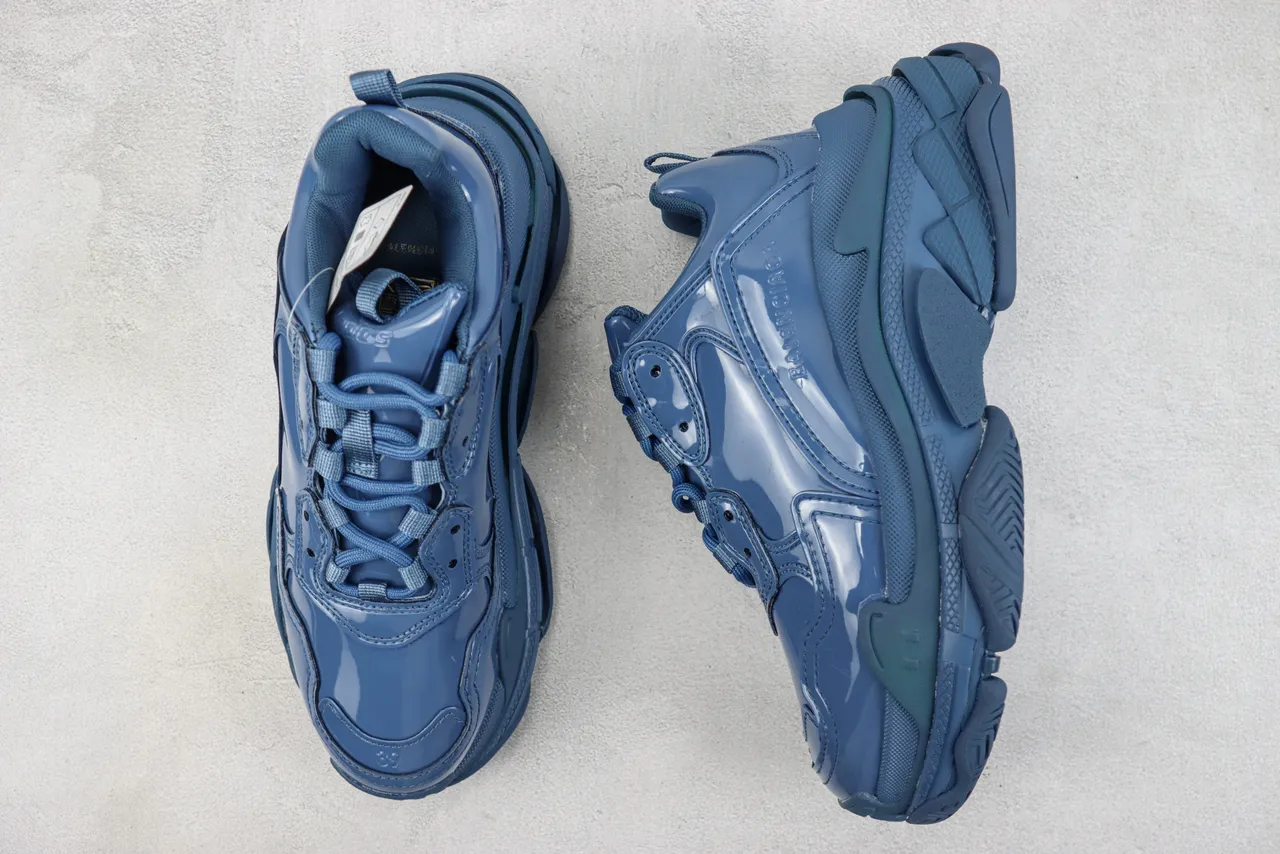 Balenciaga Triple S Tênis Chunky Azul Brilhante 3