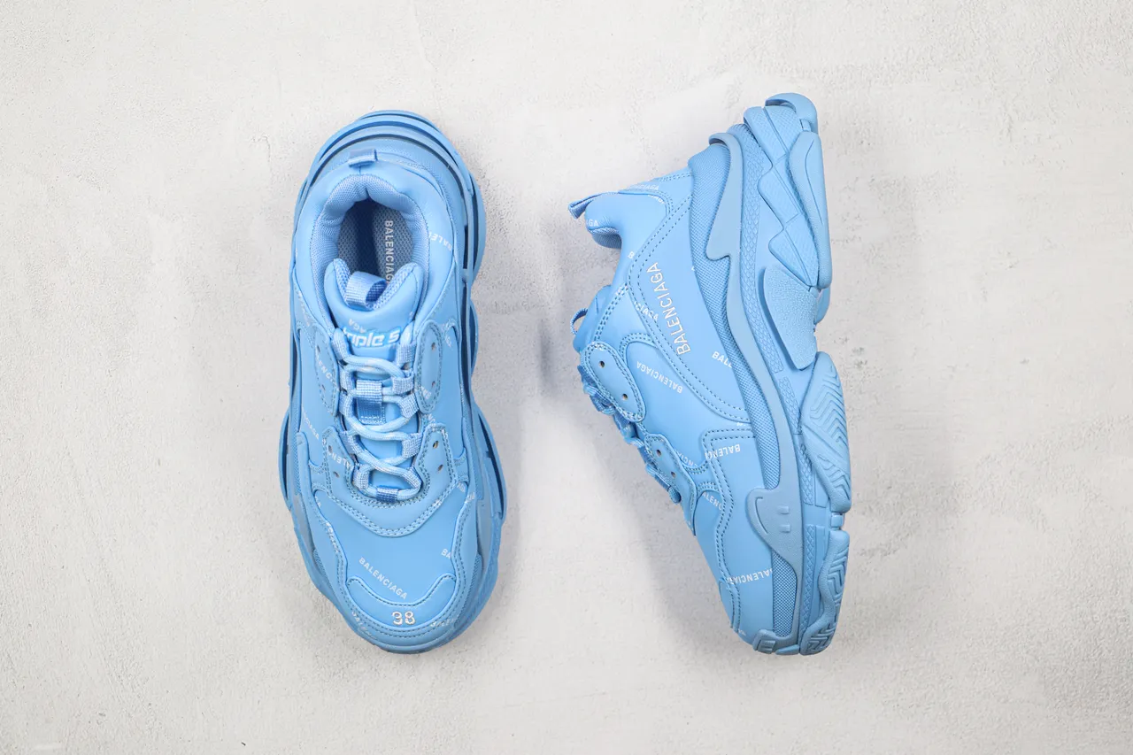 Balenciaga Triple S Light Blue Chunky Sneakers 9