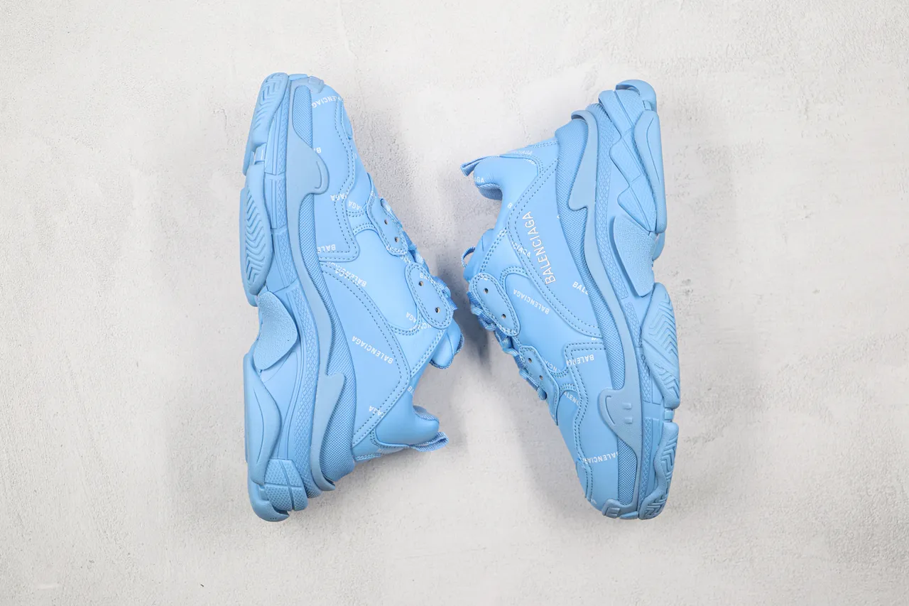 Balenciaga Triple S Light Blue Chunky Sneakers 8