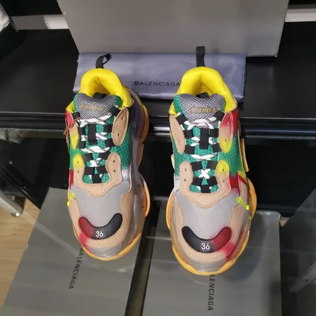 Balenciaga Triple S Multicolor Patchwork Chunky Sneakers 8