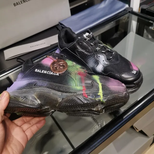 Balenciaga Triple S sneakers chunky peinture au spray multicolore 2