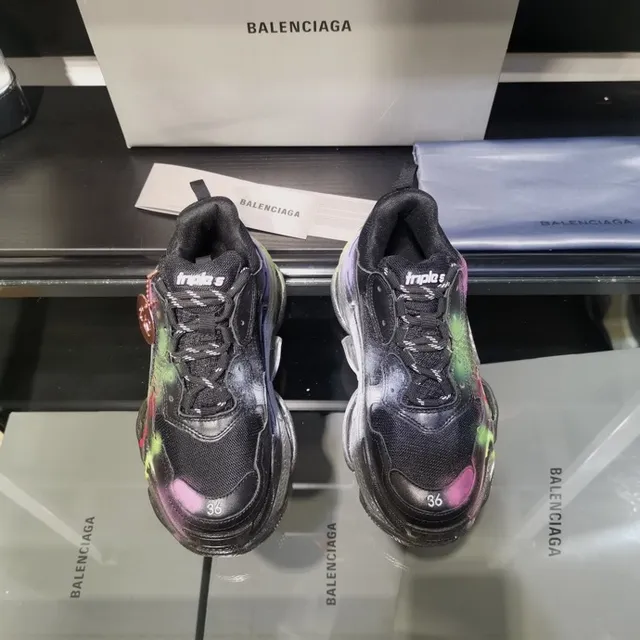 Balenciaga Triple S sneakers chunky peinture au spray multicolore 7