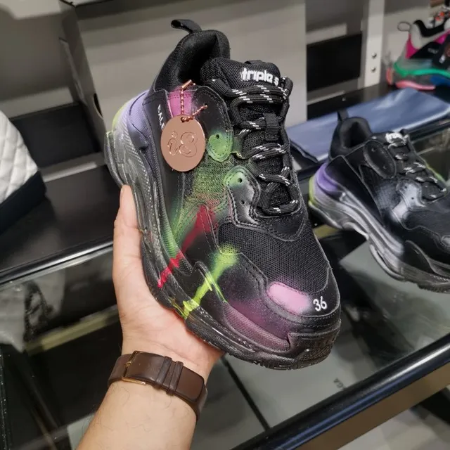 Balenciaga Triple S sneakers chunky peinture au spray multicolore 8