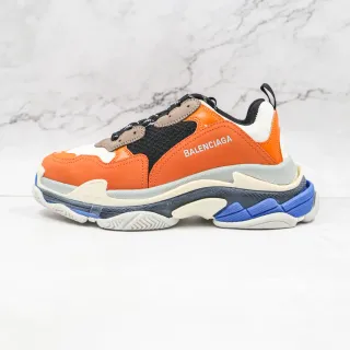 Balenciaga Triple S برتقالي أسود أبيض أزرق حذاء رياضي سميك