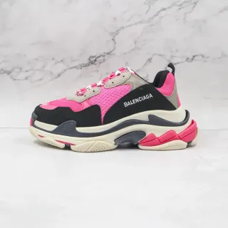 Balenciaga Triple S Pink Black Beige Chunky Sneakers