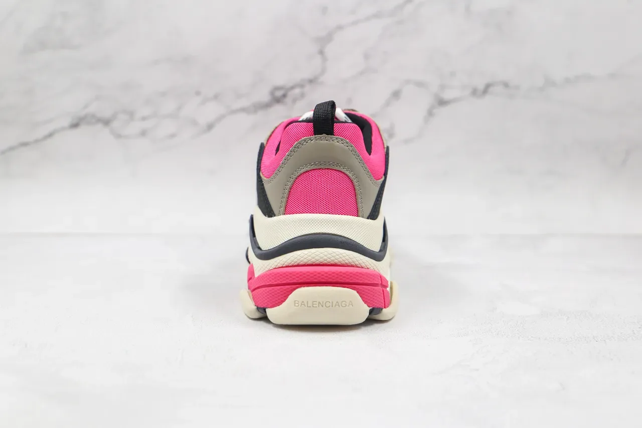 Balenciaga Triple S Sneakers Chunky Rose Noir Beige 2