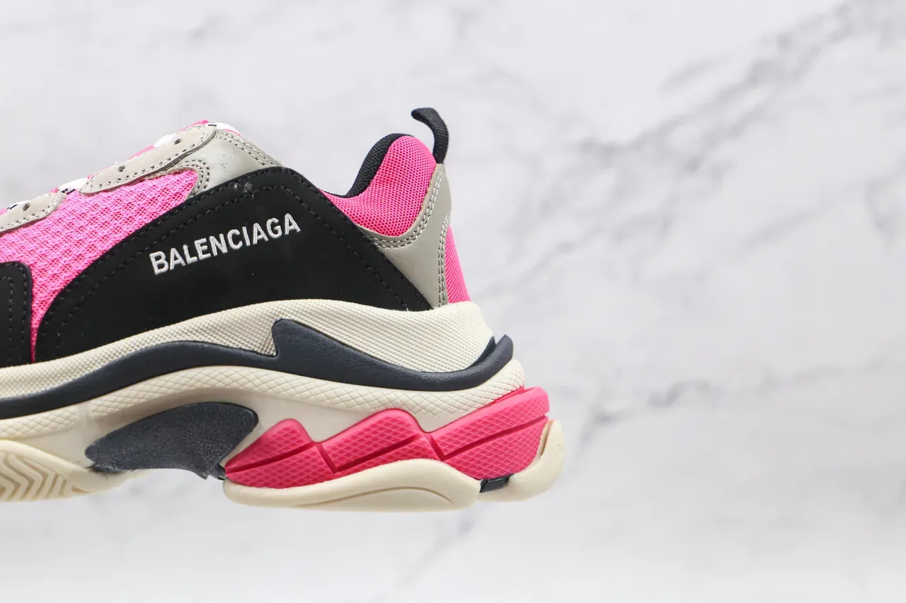 Balenciaga Triple S Sneakers Chunky Rose Noir Beige 4