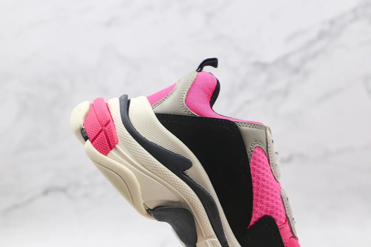 Balenciaga Triple S Sneakers Chunky Rose Noir Beige 6