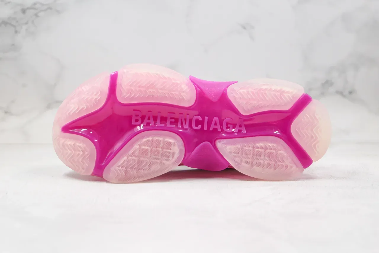 Balenciaga Triple S sneakers blancs et roses translucides chunky 2